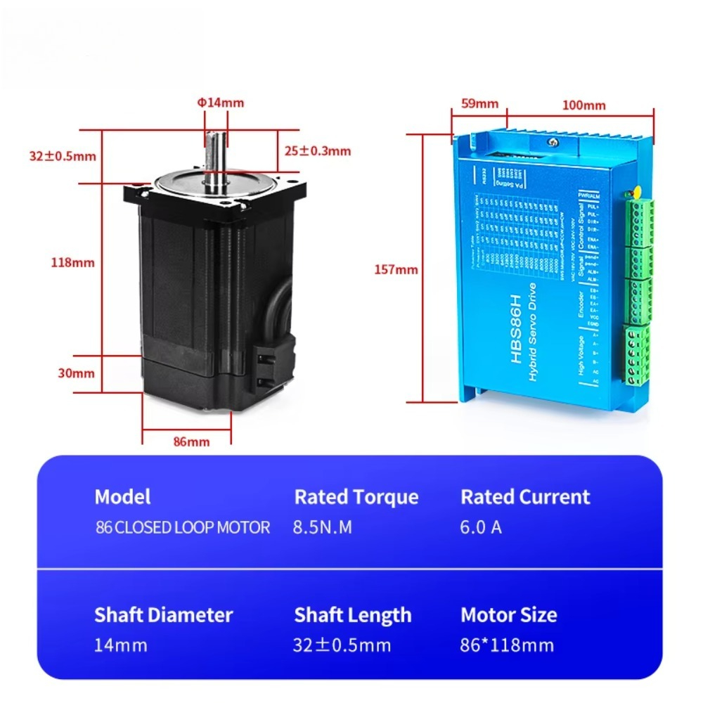 Hybrid Servo Driver Nema 34 8.5Nm - NEMA 34 클로즈드 루프 하이브리드 서보
