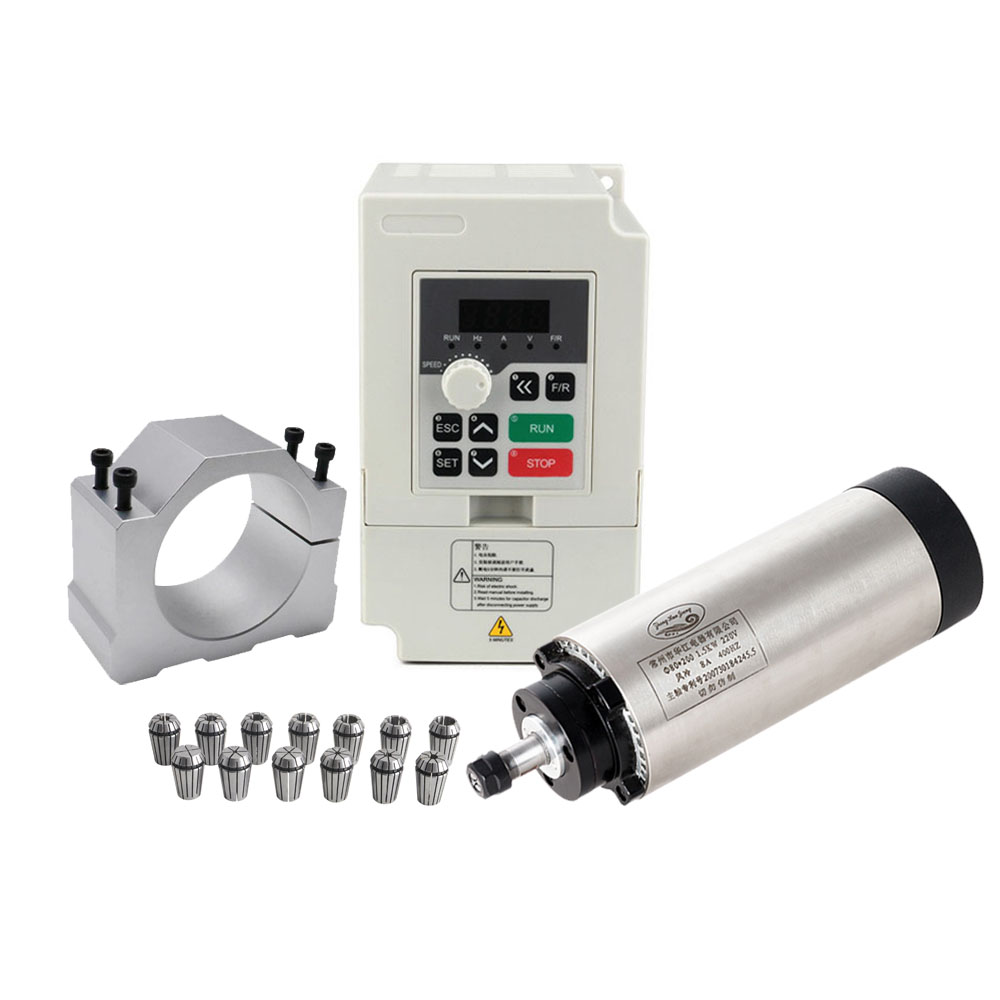 Air Cooled 1.5Kw Spindle Motor Inverter 110V - CNC 스핀들 모터 키트 80MM 1.5KW