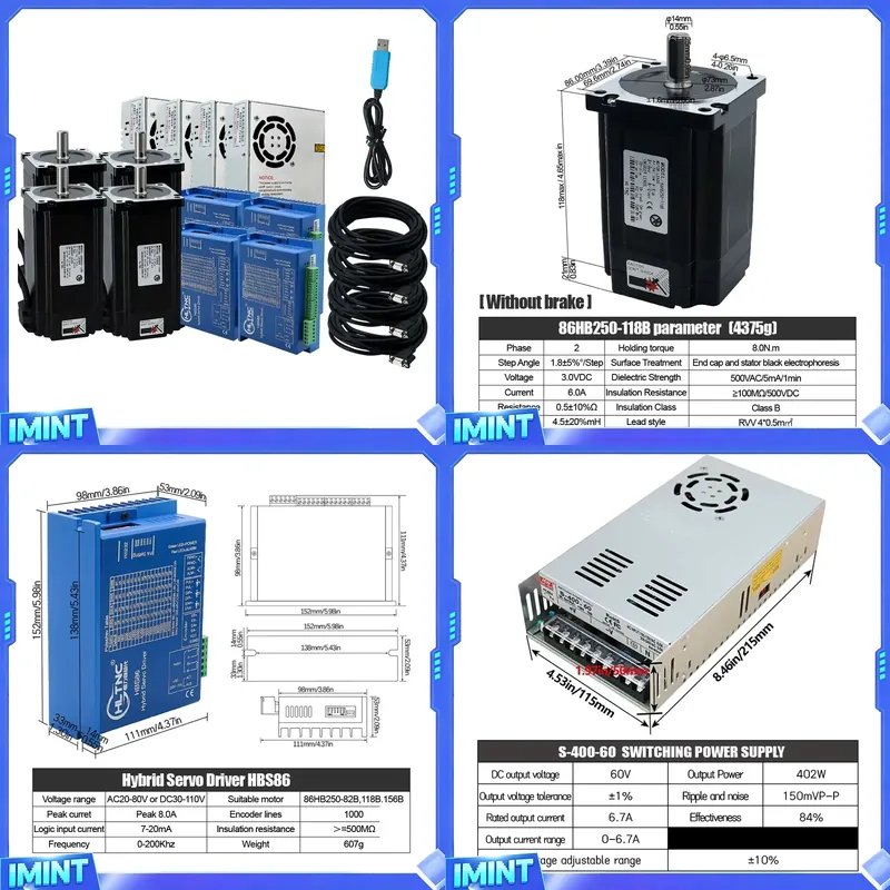 4축 네마 34 폐쇄 루프 스테퍼 모터 키트 4.5Nm - Hybrid Servo Driver Nema 34 8.5Nm 리뷰 및 가격