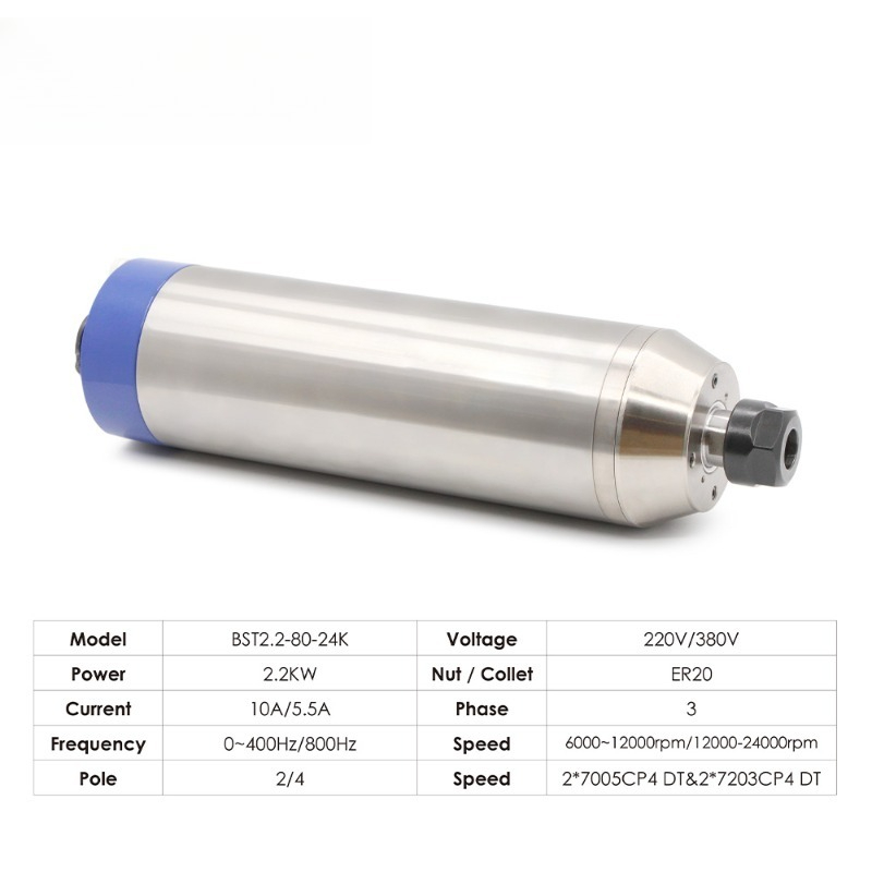 2.2kw ER20 D80 12000rpm/24000r - 2.2Kw Water Cooled Spindle Kit Vfd 리뷰 및 가격