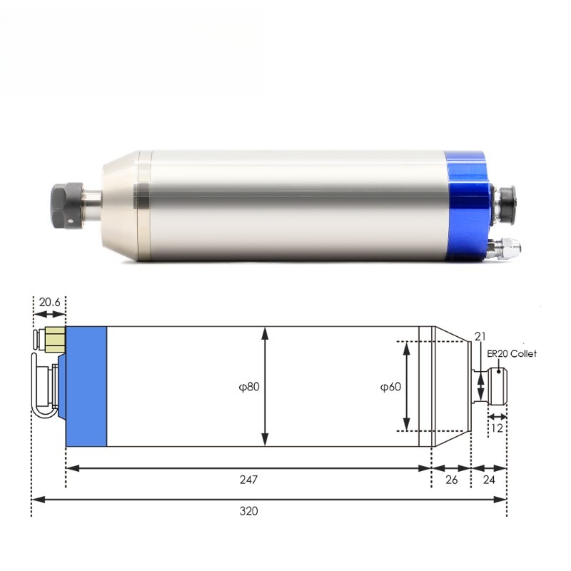 2.2kw ER20 D80 12000rpm/24000r - 2.2Kw Water Cooled Spindle Kit Vfd 리뷰 및 가격
