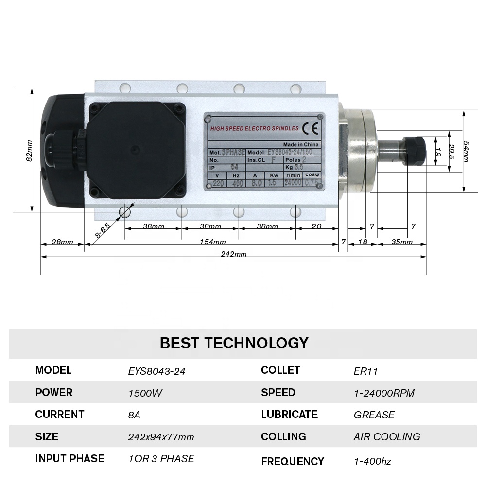 1.5kw 플래시 에어 쿨드 스핀들 모터 CNC 110 - Air Cooled 1.5Kw Spindle Motor Inverter 110V 리뷰 및 가격