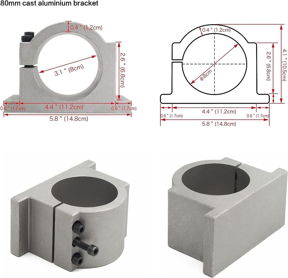 수냉 스핀들 모터 키트, CNC 밀링용, 라운드 스핀들 - 2.2Kw Water Cooled Spindle Kit Vfd 리뷰 및 가격